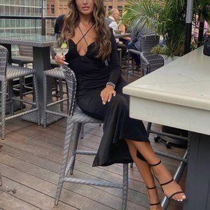 MISHA COLLECTION Black Midi Dress